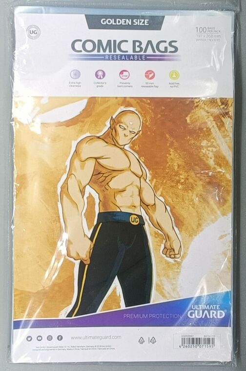Ultimate Guard Comic Bags Resealable (100) - Golden Size - [