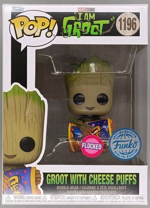 #1196 Groot with Cheese Puffs Flocked Marvel I Am Groot