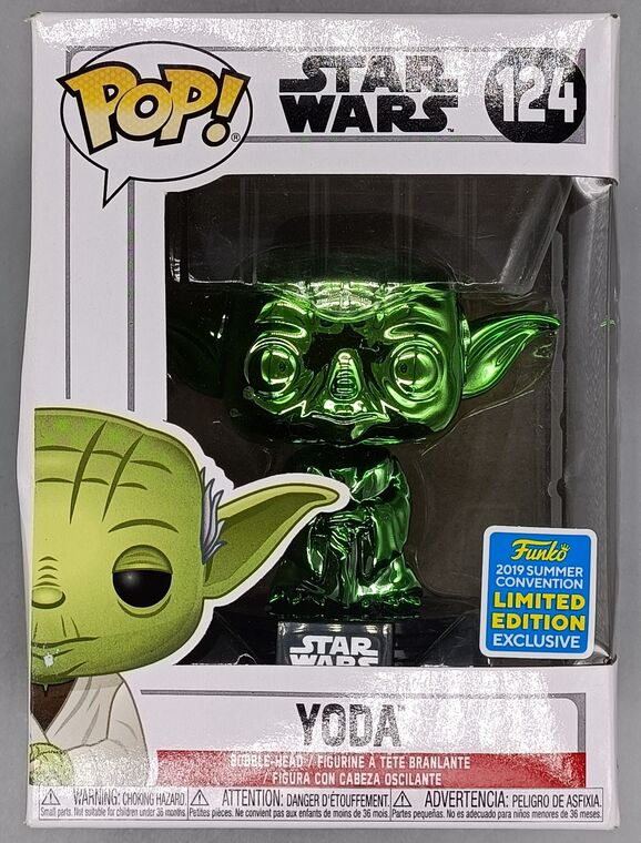 #124 Yoda (Dagobah Green) Chrome - Star Wars 2019 Con DAMAGE