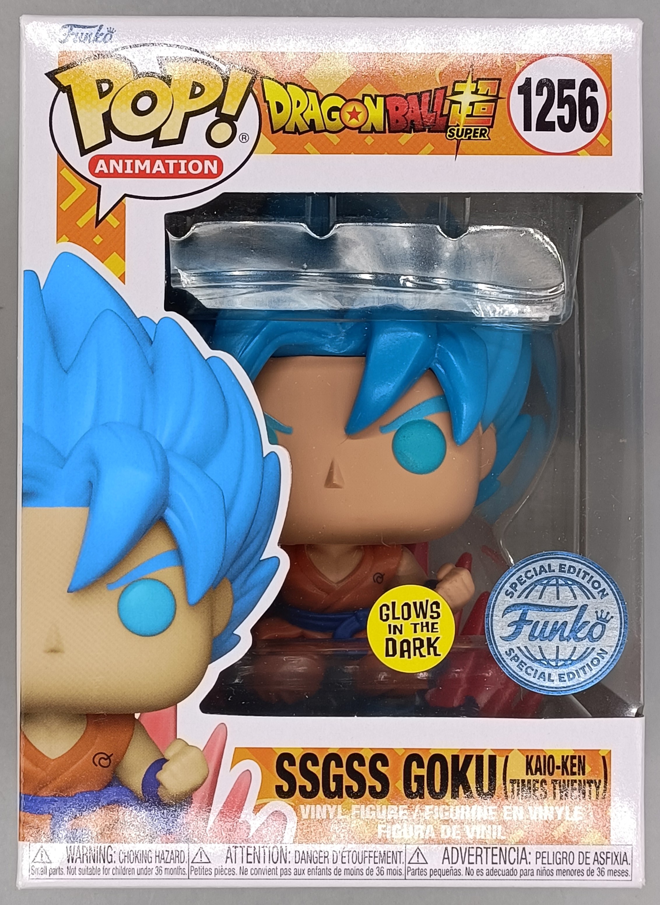 Funko Pop Dragon Ball Super - SSGSS Goku Kaio-Ken Times Twenty Edition Phosphorescente - Collector
