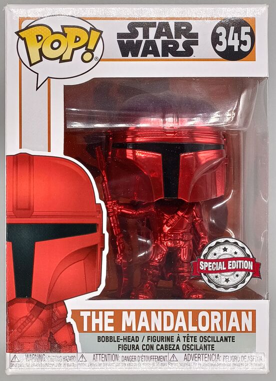 #345 The Mandalorian (Beskar Armor Red) Chrome Star W DAMAGE