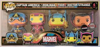 [4 Pack] Captain America,Iron Man,Thor Blacklight - Marvel
