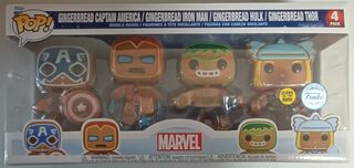 [4 Pack] Marvel Gingerbread Captain America Iron Man  DAMAGE