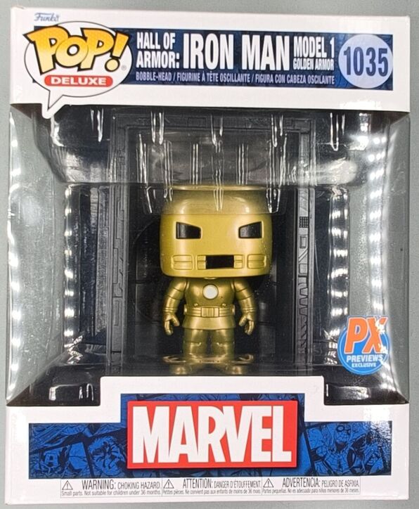 #1035 Hall of Armor: Iron Man Model 1 (Golden) Marvel DAMAGE
