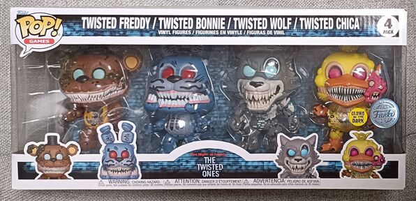 4 Pack Twisted Freddy/Twisted B (GITD) FNAF Twisted Ones DAM