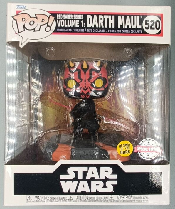 #520 Red Saber Series Darth Maul Deluxe Glow Star War DAMAGE
