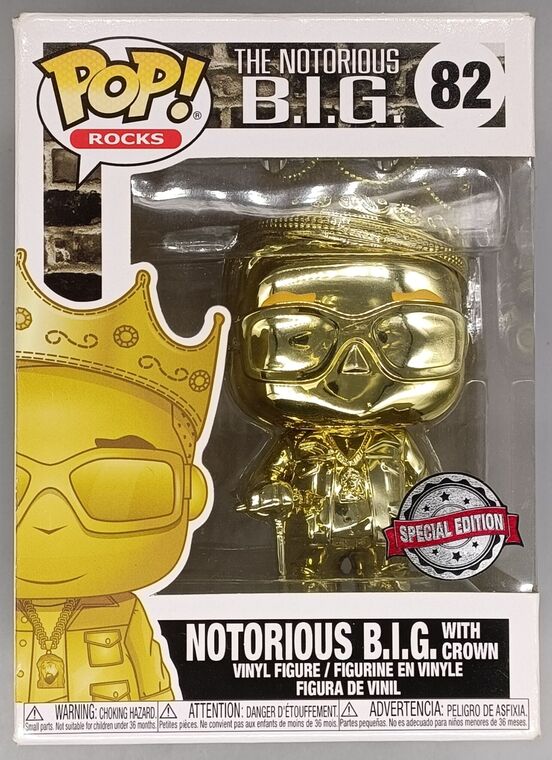#82 Notorious B.I.G. (with Crown, Gold) - Chrome BOX DAMAGE