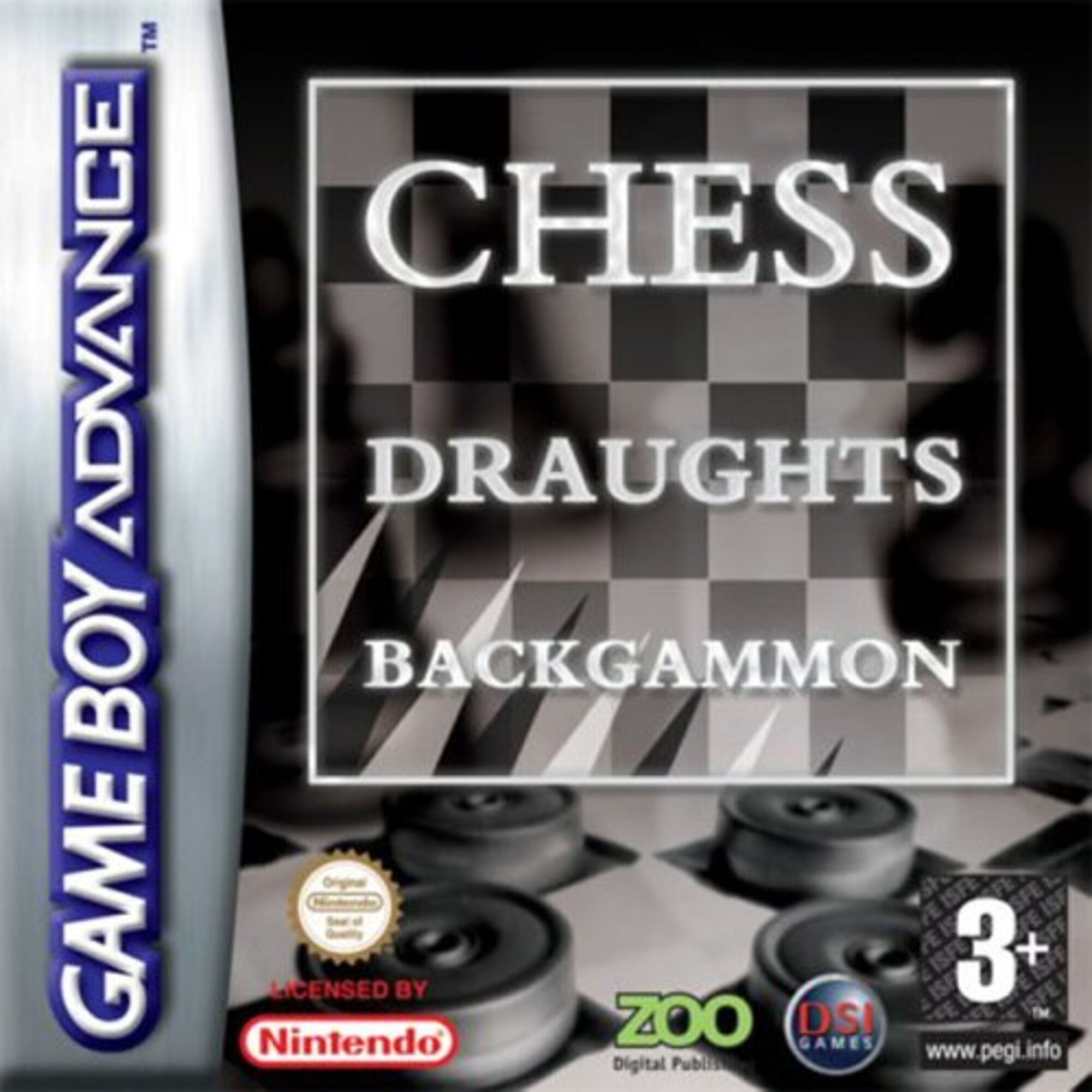 Board Game Classic Backgammon & Chess & Draughts Nintendo GBA