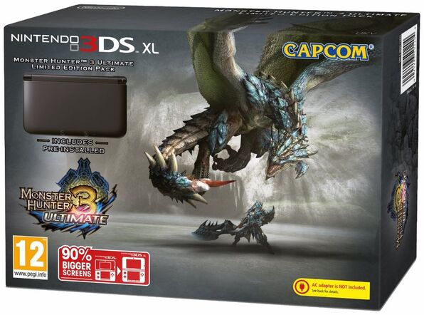Nintendo 3DS XL Console - Black Monster Hunter Edition