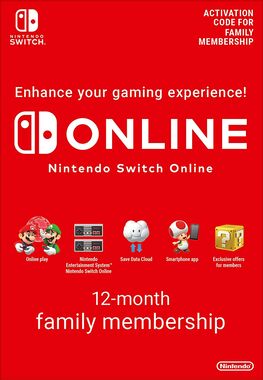 Nintendo Switch Online (Digital) 12 Month FAMILY Membership