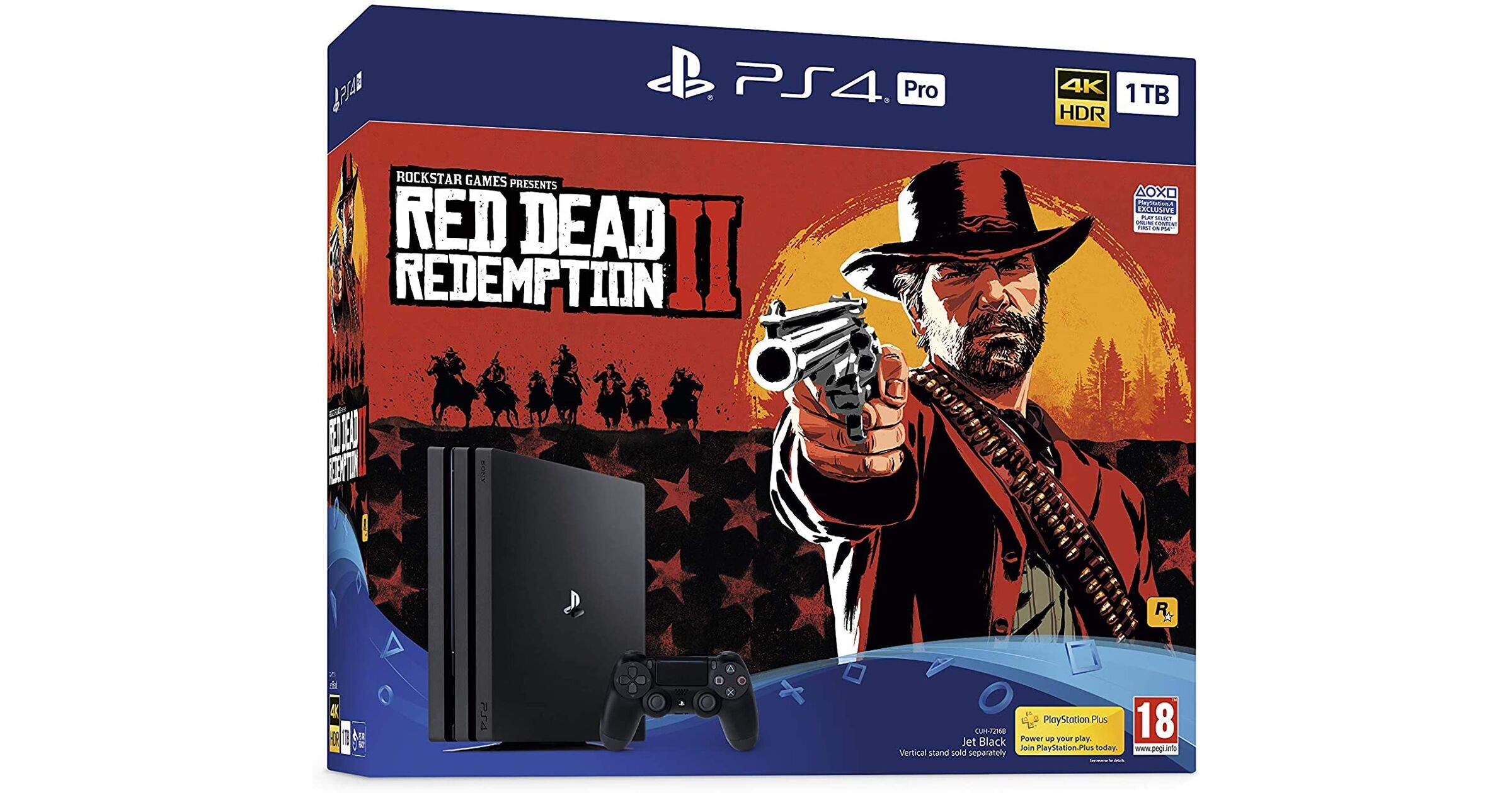 Playstation 4 Pro Console 1TB Red Dead Redemption 2 Bundle