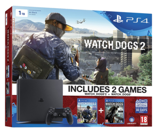 Sony Playstation 4 Slim Console - 1TB Watch Dogs 2 Bundle