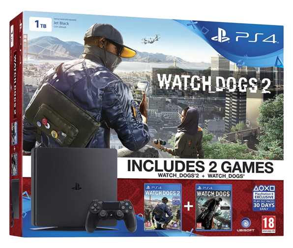 Sony Playstation 4 Slim Console - 1TB Watch Dogs 2 Bundle