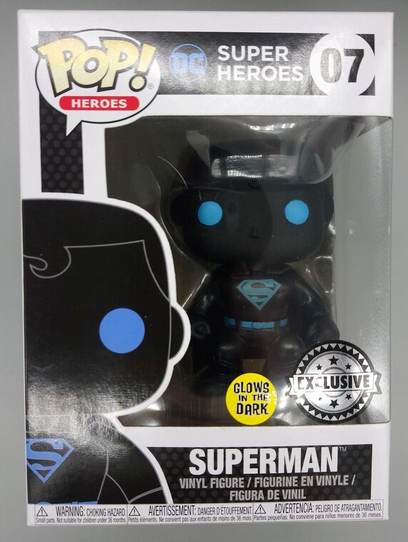 #07 Superman (Silhouette) - Glow - Pop Heroes - DC - GITD
