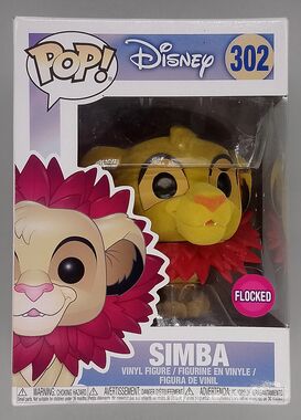 #302 Simba (Leaf Mane) - Flocked - Disney Lion King DAMAGED