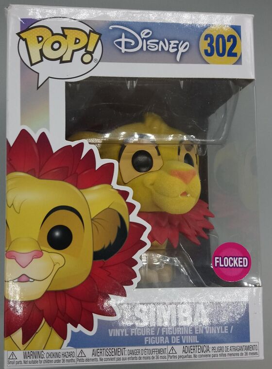 #302 Simba (Leaf Mane) - Flocked - Disney Lion King