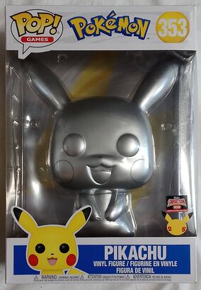 #353 Pikachu (Silver) - 10 Inch Metallic - Pokemon
