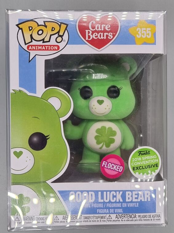 #355 Good Luck Bear - Flocked - Care Bears - 2018 Con