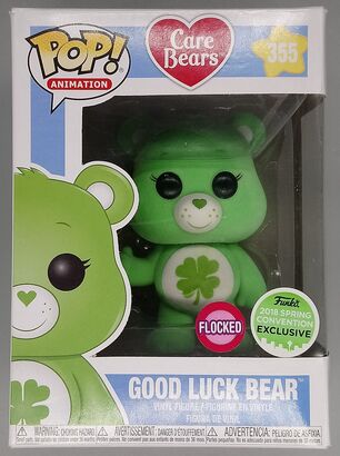 #355 Good Luck Bear - Flocked - Care Bears - 20 - BOX DAMAGE