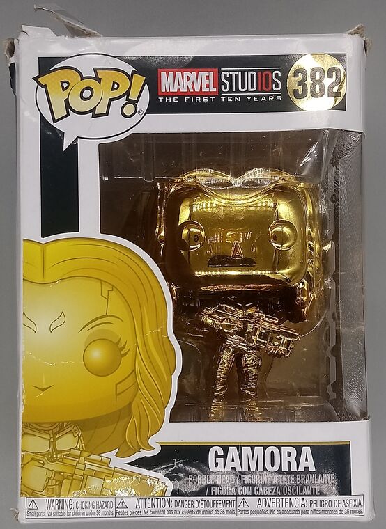 #382 Gamora (Gold) - Chrome - Marvel 10 Years BOX DAMAGE