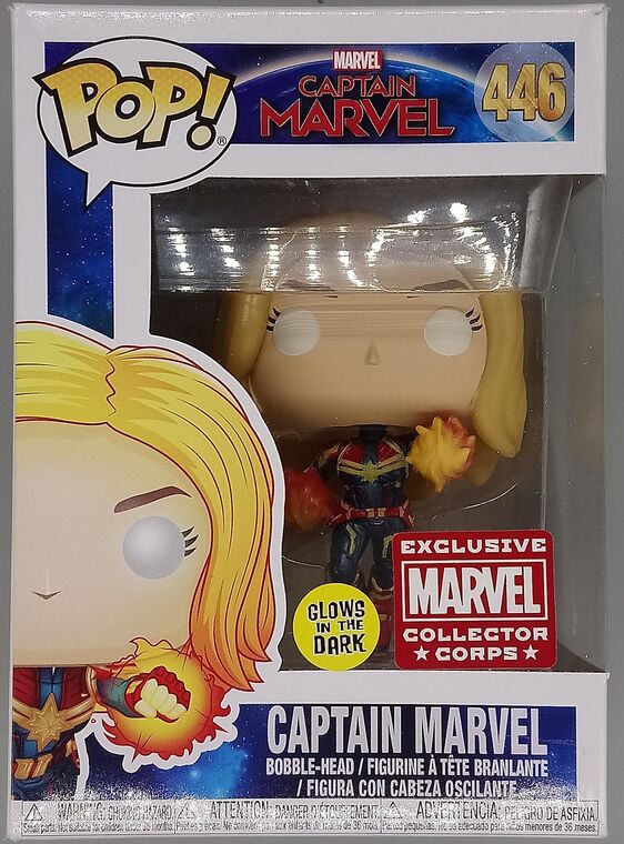 #446 Captain Marvel (Flying, Unmasked) Glow - Marvel MCC