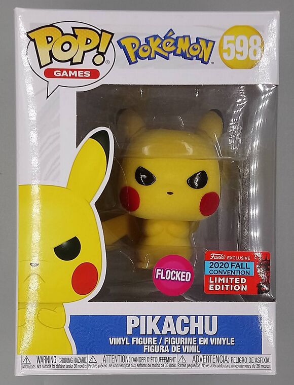 #598 Pikachu (Grumpy) - Flocked - Pokemon - 2020 Con Release