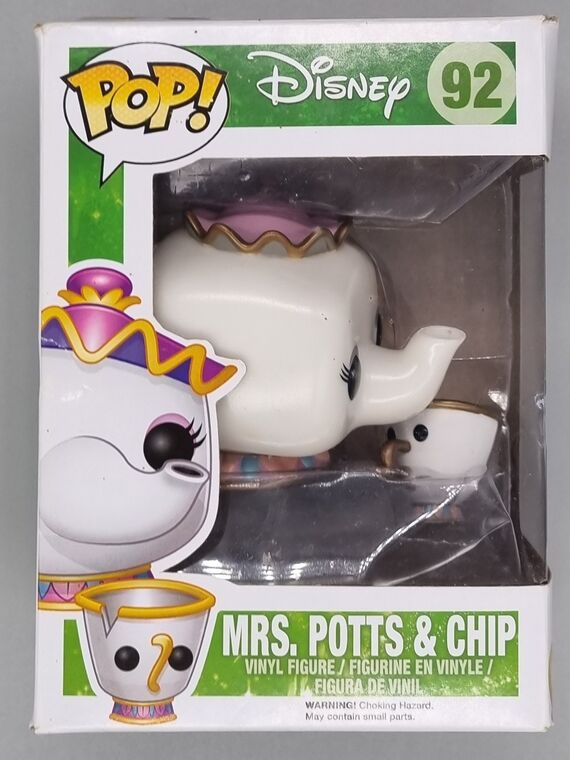 Funko POP Potts and Chip Disney Beauty & The Beast Damaged Box #92 Mrs 