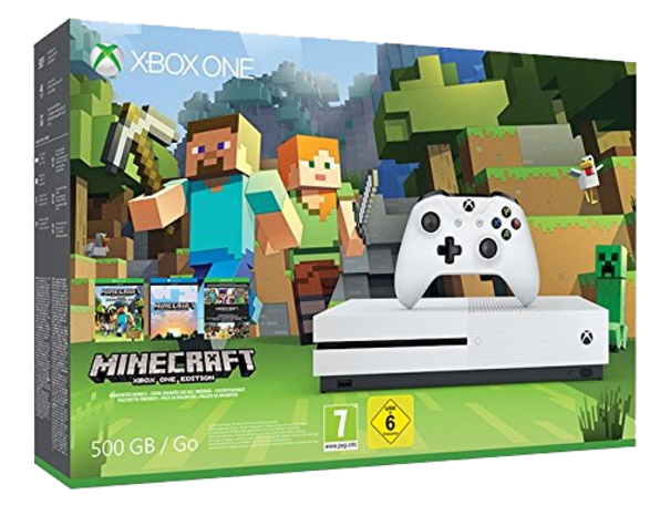 Xbox One S Console White Minecraft Bundle (500GB)