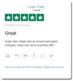 "Great" starts Lewis Trata's review of GameXchange.co.uk!